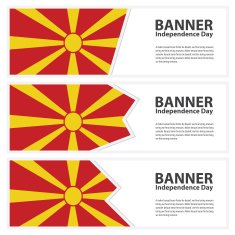 macedonia Flag banners collection independence day