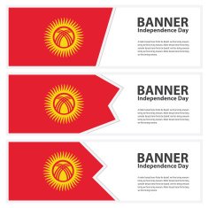Kyrgyzstan Flag banners collection independence day