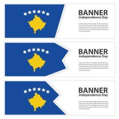 Kosovo Flag banners collection independence day