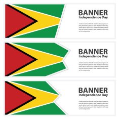 guyana Flag banners collection independence day