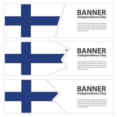 finland Flag banners collection independence day