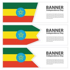 ethiopia Flag banners collection independence day