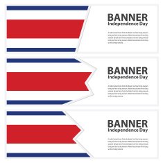 costa rica Flag banners collection independence day