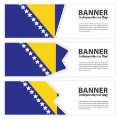 bosnia and herzegovina Flag banners collection independence day
