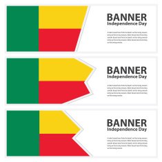 benin Flag banners collection independence day