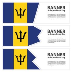 barbados Flag banners collection independence day