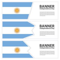 argentina Flag banners collection independence day