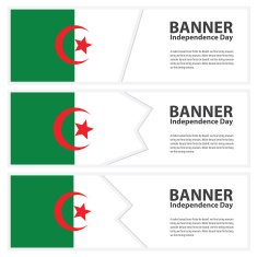 algeria Flag banners collection independence day