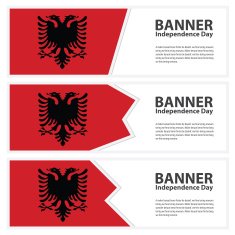 albania Flag banners collection independence day