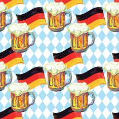 Germany seamless pattern Bavarian Oktoberfest beer