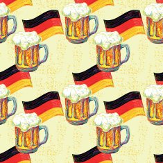 Germany seamless pattern Oktoberfest beer and flag