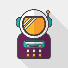 Space Astronaut flat icon with long shadow eps10 N40