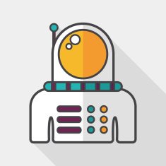 Space Astronaut flat icon with long shadow eps10 N41