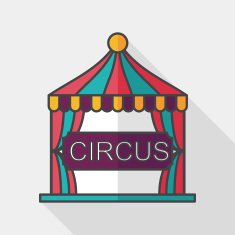 circus flat icon with long shadow eps10 N5