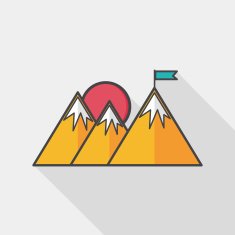 Mountain tourist flat icon with long shadow eps10