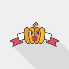 Halloween party flag flat icon with long shadow eps10 N5