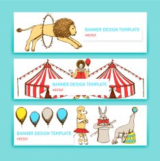 Sketch circus in vintage style