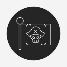 pirate flag line icon N2
