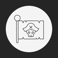 pirate flag line icon N4