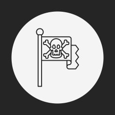 pirate flag line icon N8