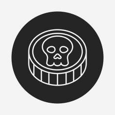 pirate coin line icon