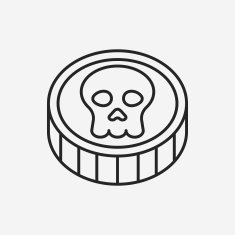 pirate coin line icon N4