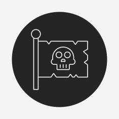 pirate flag line icon N10