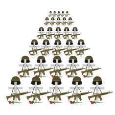 Soldiers graves Many military crosses Vector illustration for