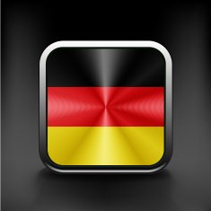 Flag of Germany as round glossy icon Button