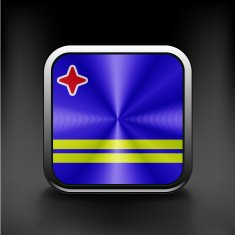 Aruba flag national travel icon country symbol button