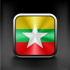 Myanmar flag burma territory state icon