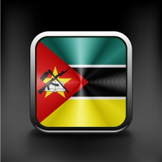 Flag of Mozambique round glossy icon Button