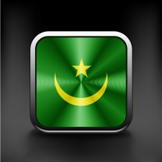 Flag of Mauritania as round glossy icon