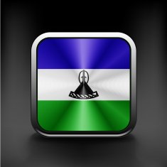 Flag of Lesotho as round glossy icon