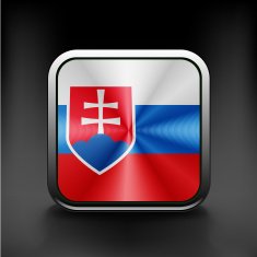 Slovak republic flag national travel icon country symbol button