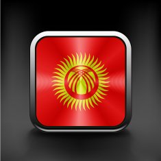 Square icon with flag of kyrgyzstan