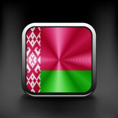 The Belarusian flag in the form of a glossy icon