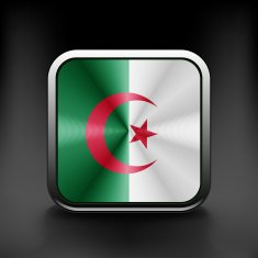 Algeria Flag square glossy button