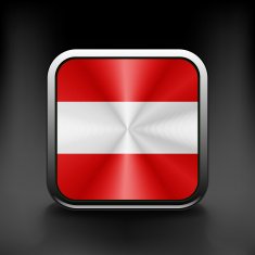 Austria waving flag national travel icon country symbol button