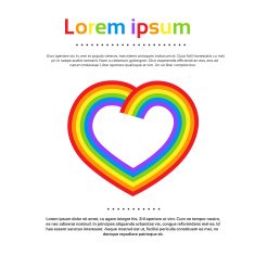 Rainbow Heart Logo Colorful Icon Vector