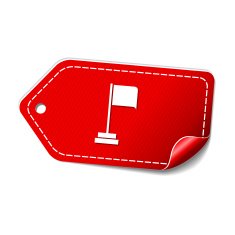 Flag Sign Red Vector Icon Design