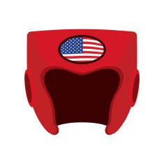 Boxing helmet with the flag of America Red protective patriotic