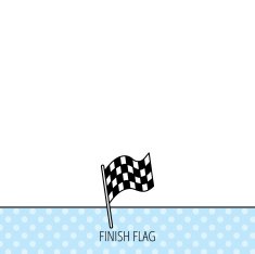 Finish flag icon Start race sign N13