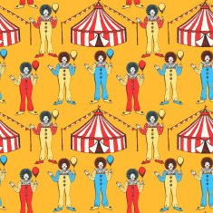 Sketch circus tent and clawn