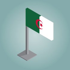 algeria flag with isometric style