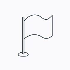 Waving flag icon Location pointer sign N10