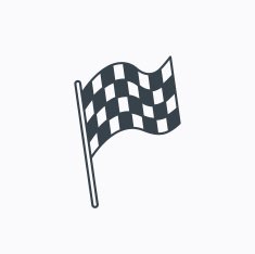 Finish flag icon Start race sign N14