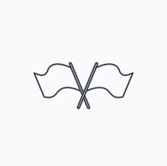 Crosswise waving flag icon Location pointer N6