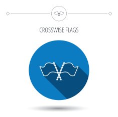 Crosswise waving flag icon Location pointer N7
