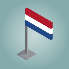 nethelands flag with isometric style